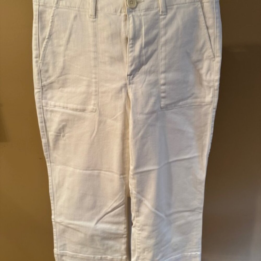 CAbi white cropped full-leg jeans - size 10